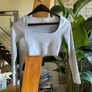 Bershka cropped sweater blue size s